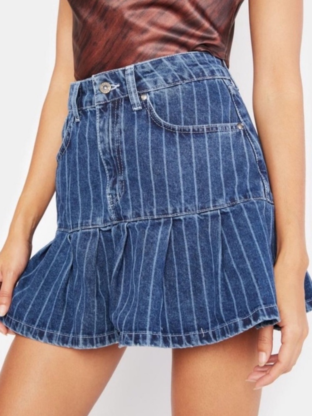 The Ragged Priest Rara Denim Mini Skirt